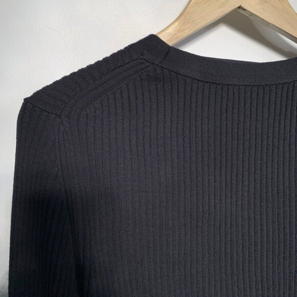Gap Skinny Rib Cotton Modal Cardigan Black Large Tall - Picture 5 of 8